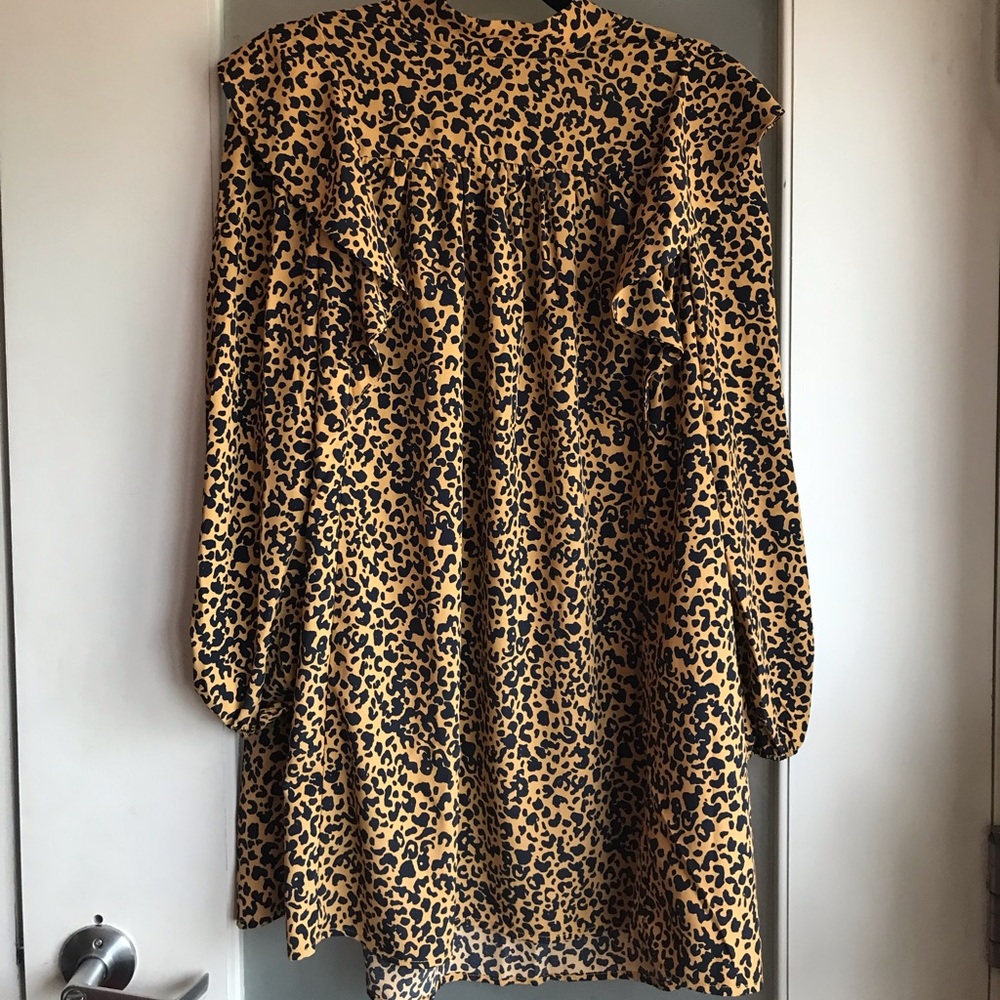 Wayf mock neck cheetah print dress